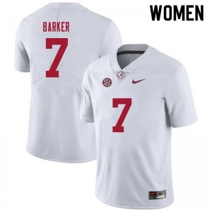 NCAA Women's Alabama Crimson Tide #7 Braxton Barker Stitched College 2021 Nike Authentic White Football Jersey YG17A56EH